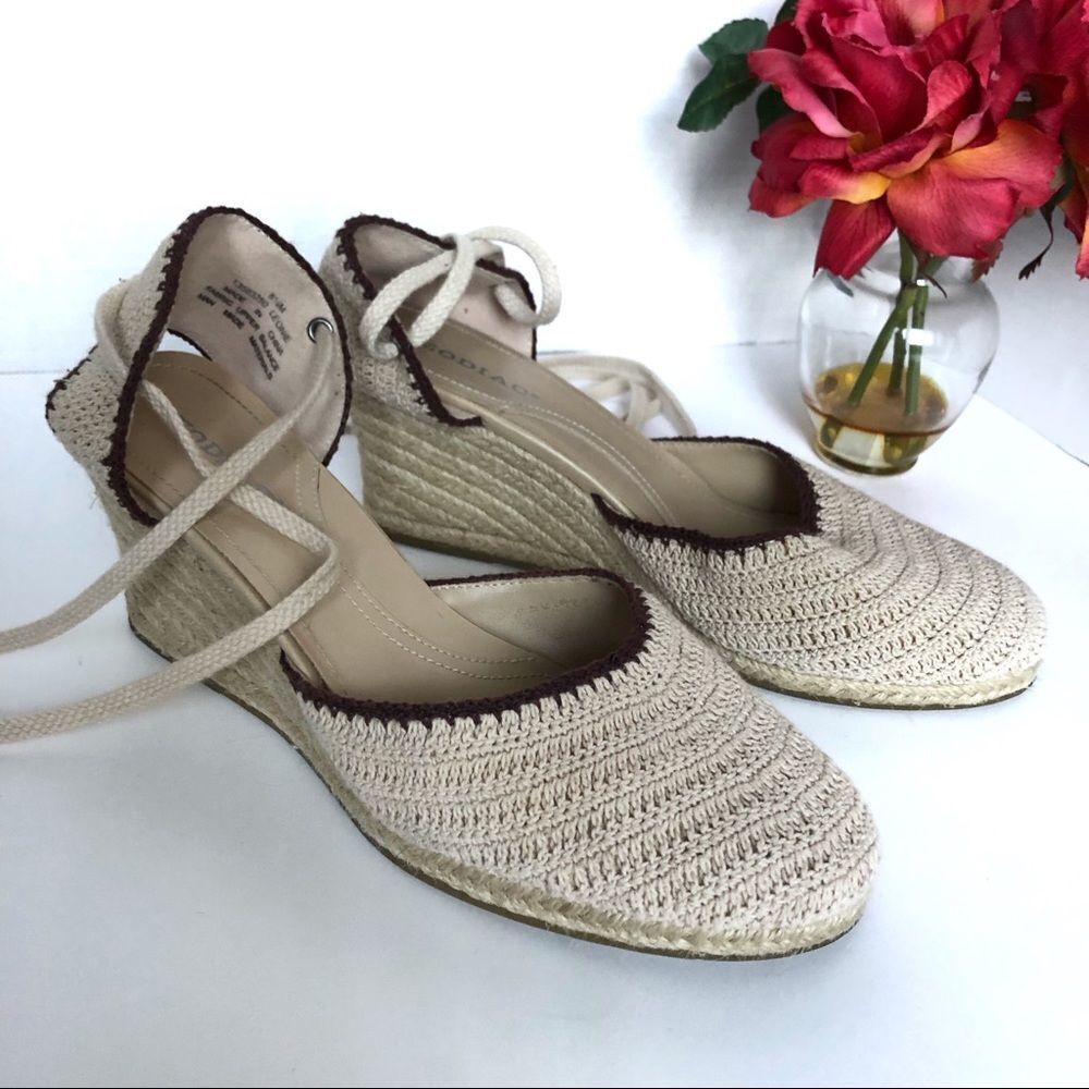 Zodiac Leonie Natural Fabric Woven Platform Wedge